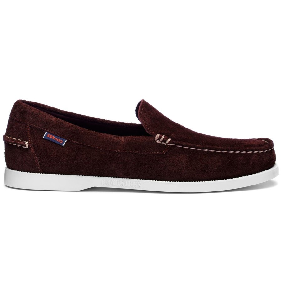 Men Sebago | Dan Boat Roughout - Bordeaux & Violet Burnished