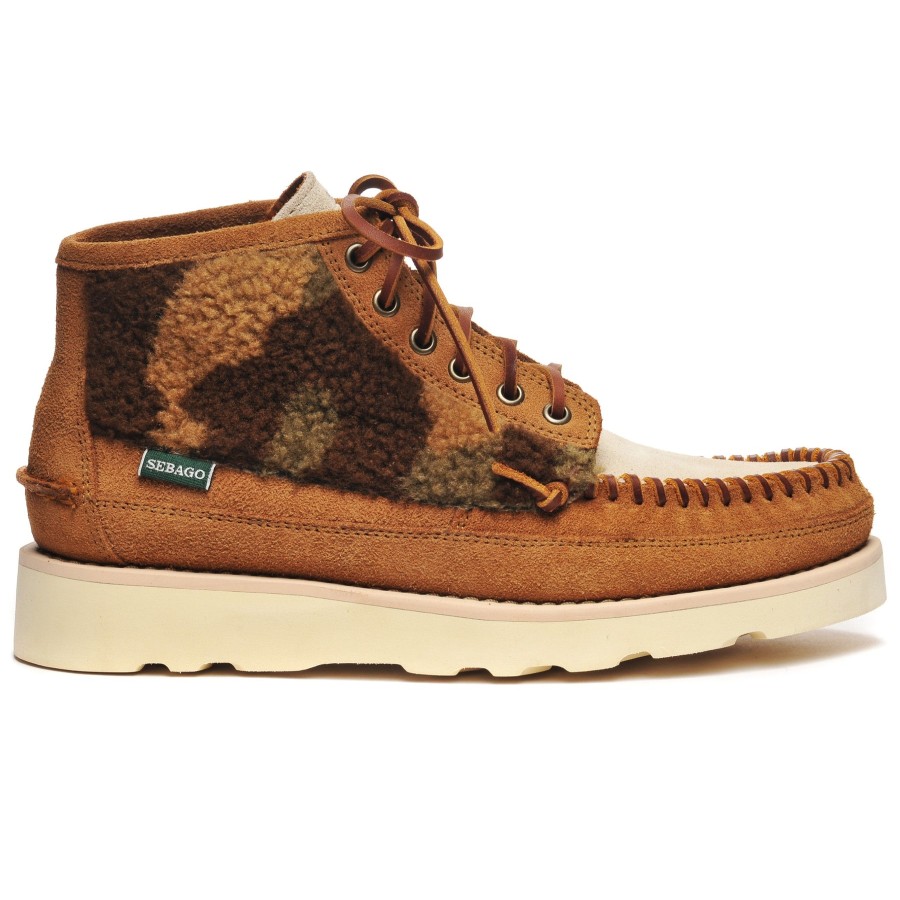 Men Sebago | Cayuga Mid Camo - Camel & Papyrus & Cognac & Camo