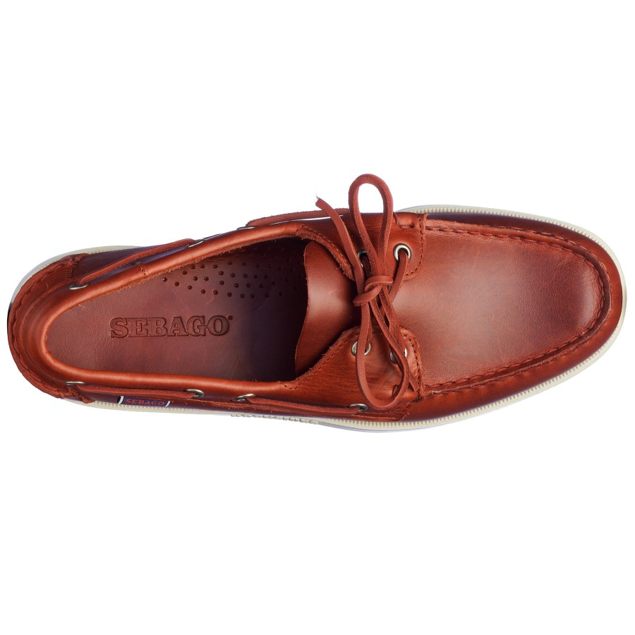 Men Sebago | Portland Waxed - Deep Red