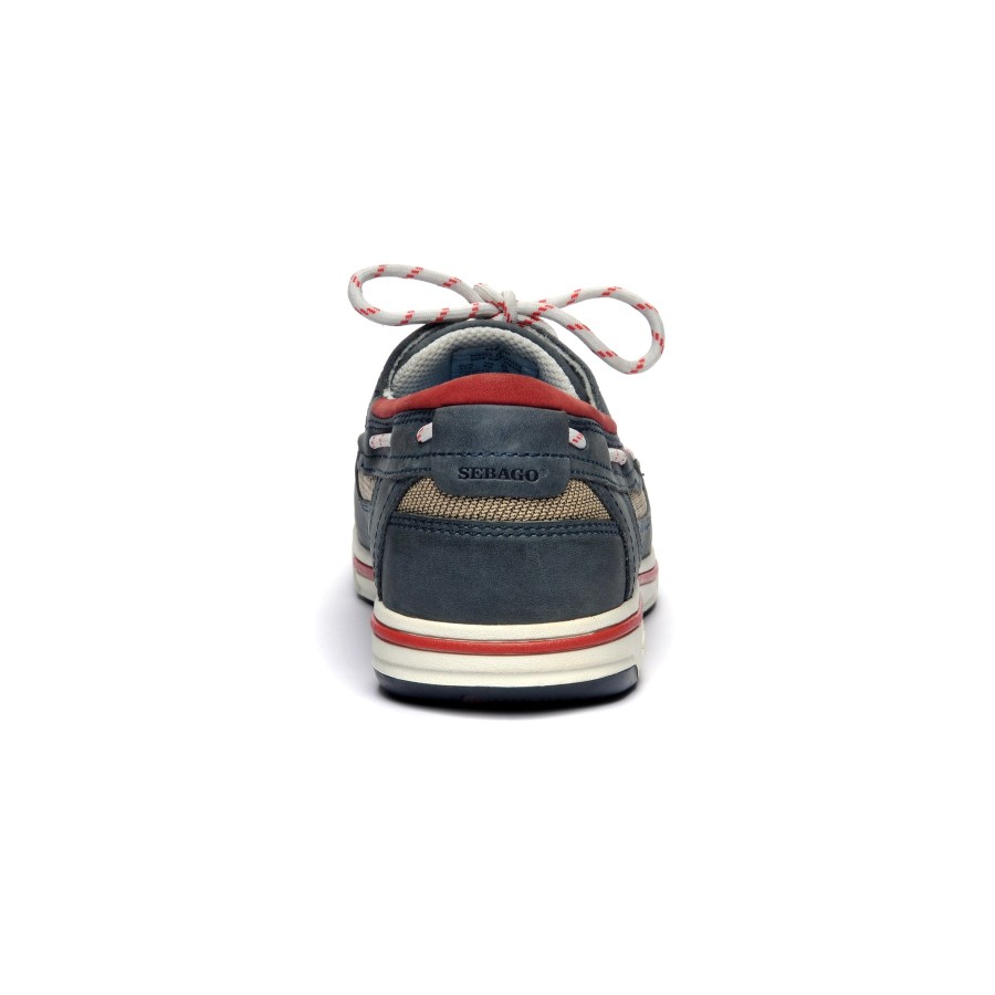 Men Sebago | Triton Three Eyelets Nubuck - Navy Blue