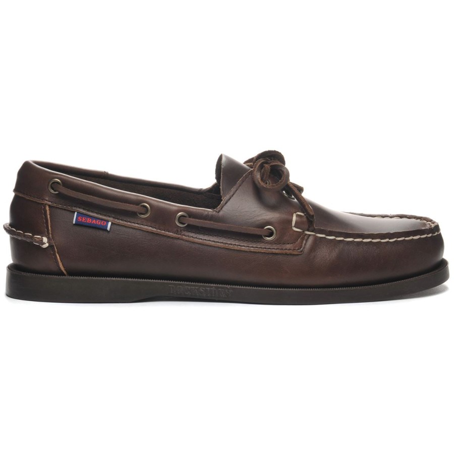 Men Sebago | Portland Waxed - Dark Brown