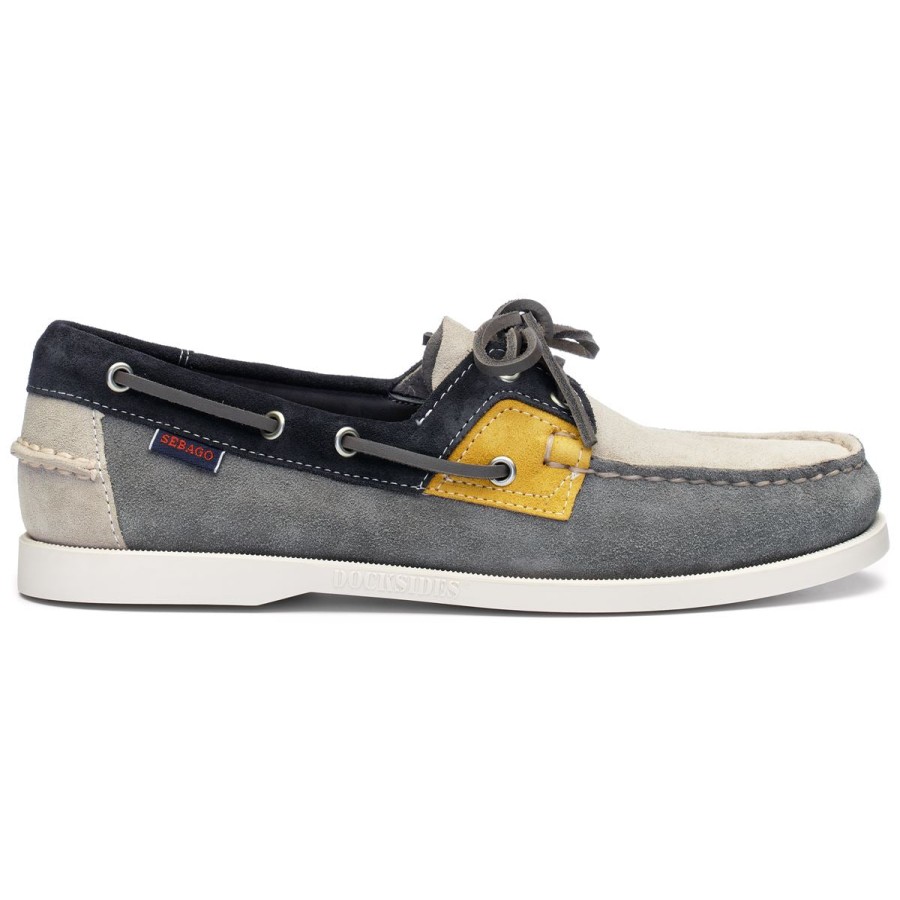 Men Sebago | Rossisland Jib - Grey & Taupe & Navy Blue & Mustard