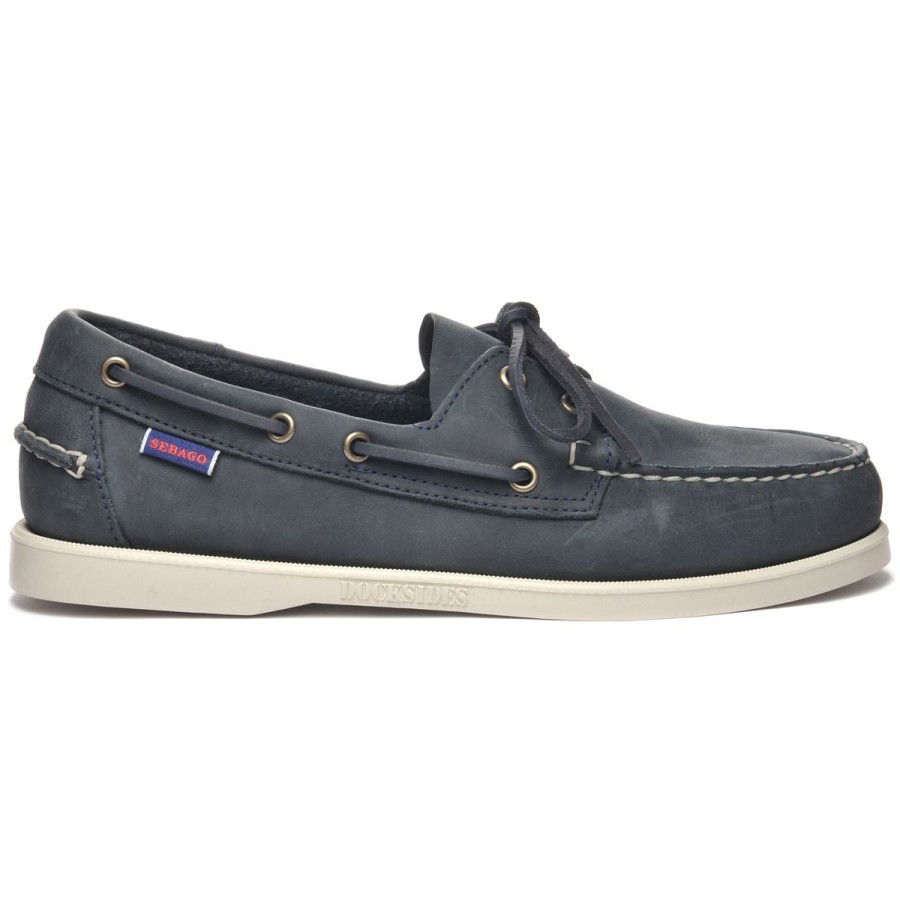 Men Sebago | Docksides Portland Crazy H - Navy Blue