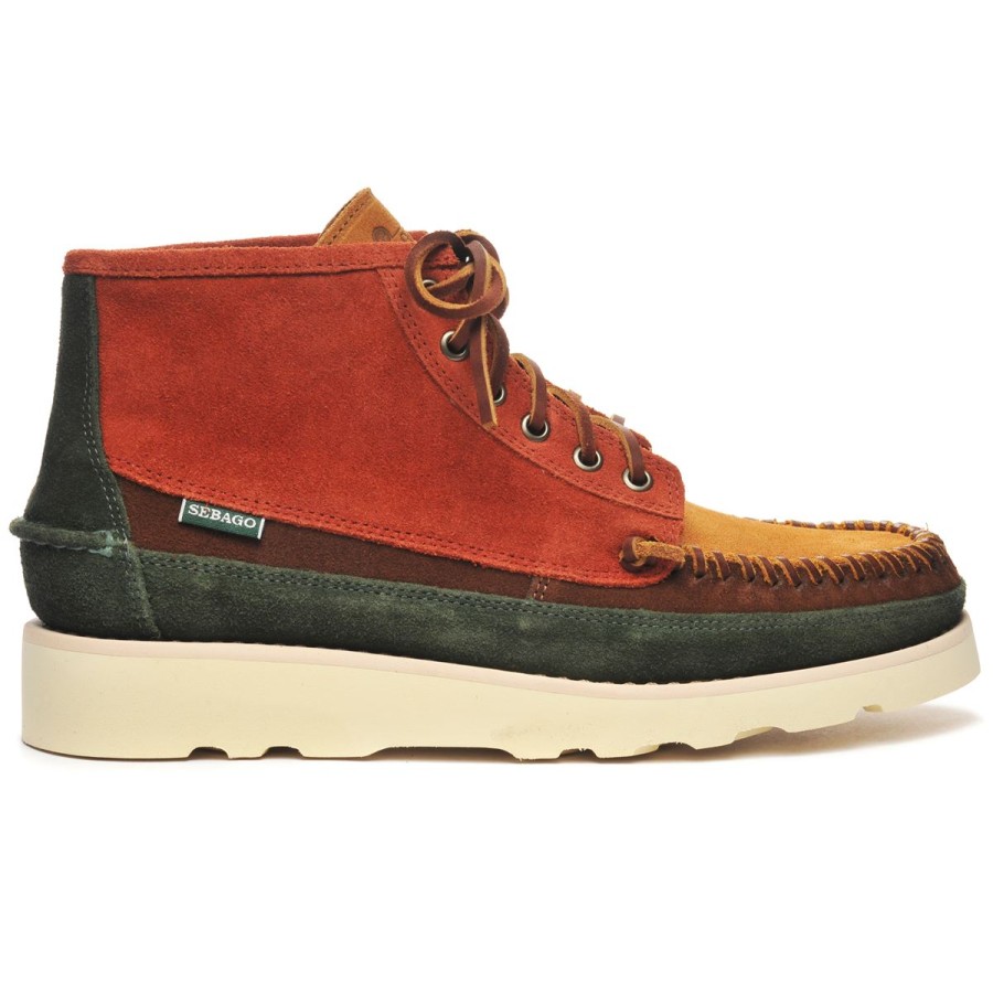 Men Sebago | Cayuga Mid - Green Dark Depths & Ketchup & Dark Brown & Cognac