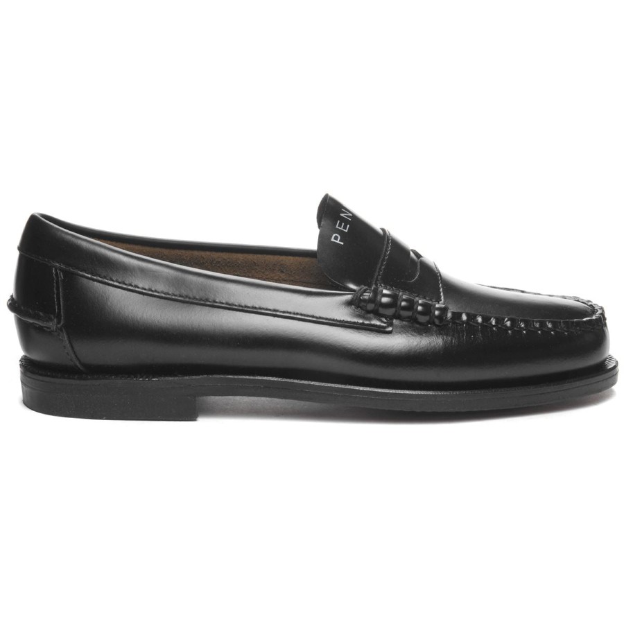 Women Sebago | Classic Dan Tag Woman - Black & White Penny