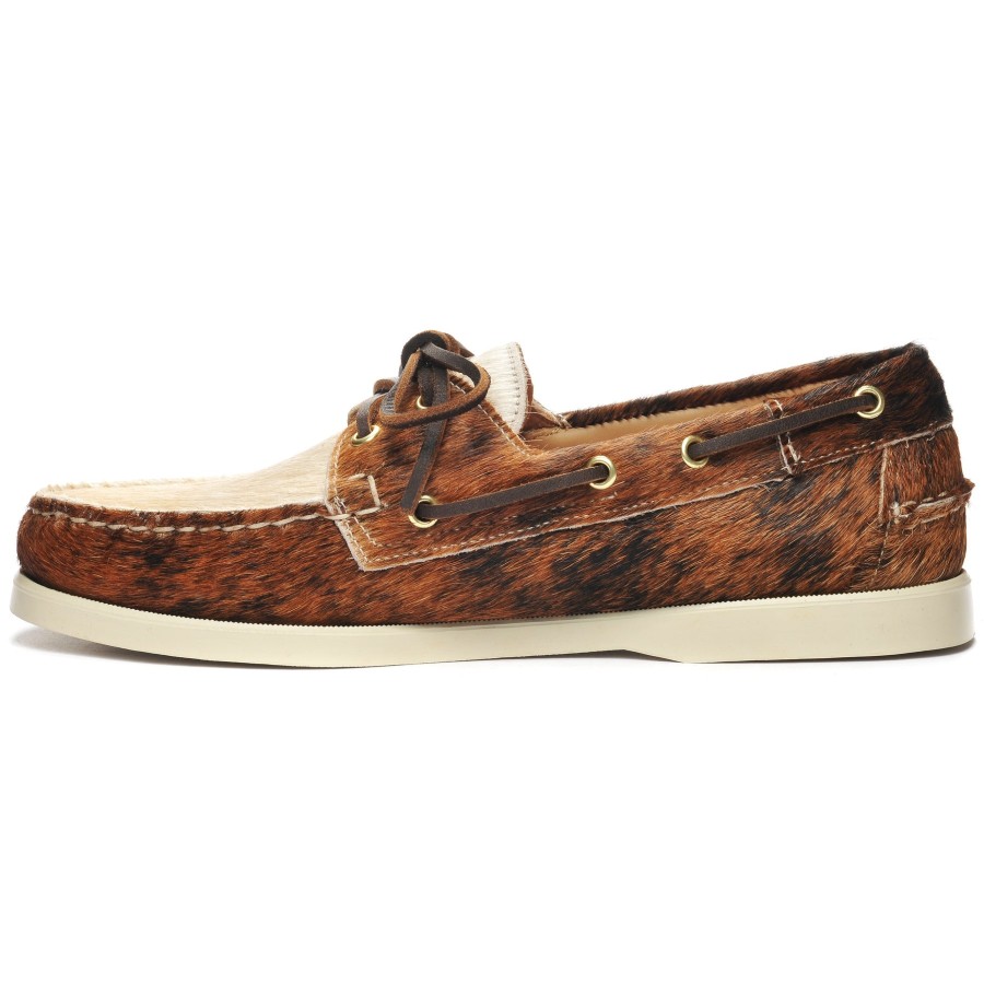 Men Sebago | Docksides Portland Raw - Dark Brown & Cream