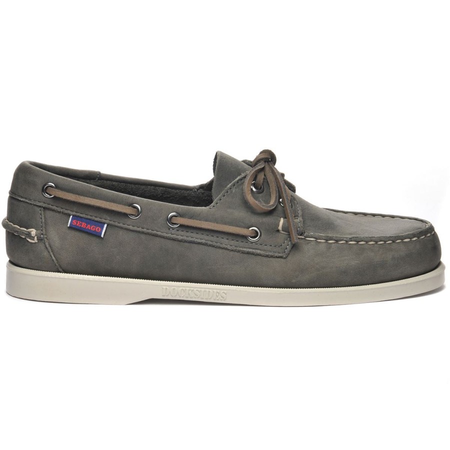 Men Sebago | Docksides Portland Crazy H - Dark Grey