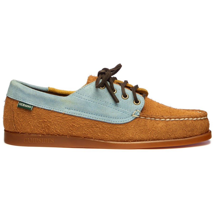 Men Sebago | Askook Jib - Tan & Light Blue & Mimosa