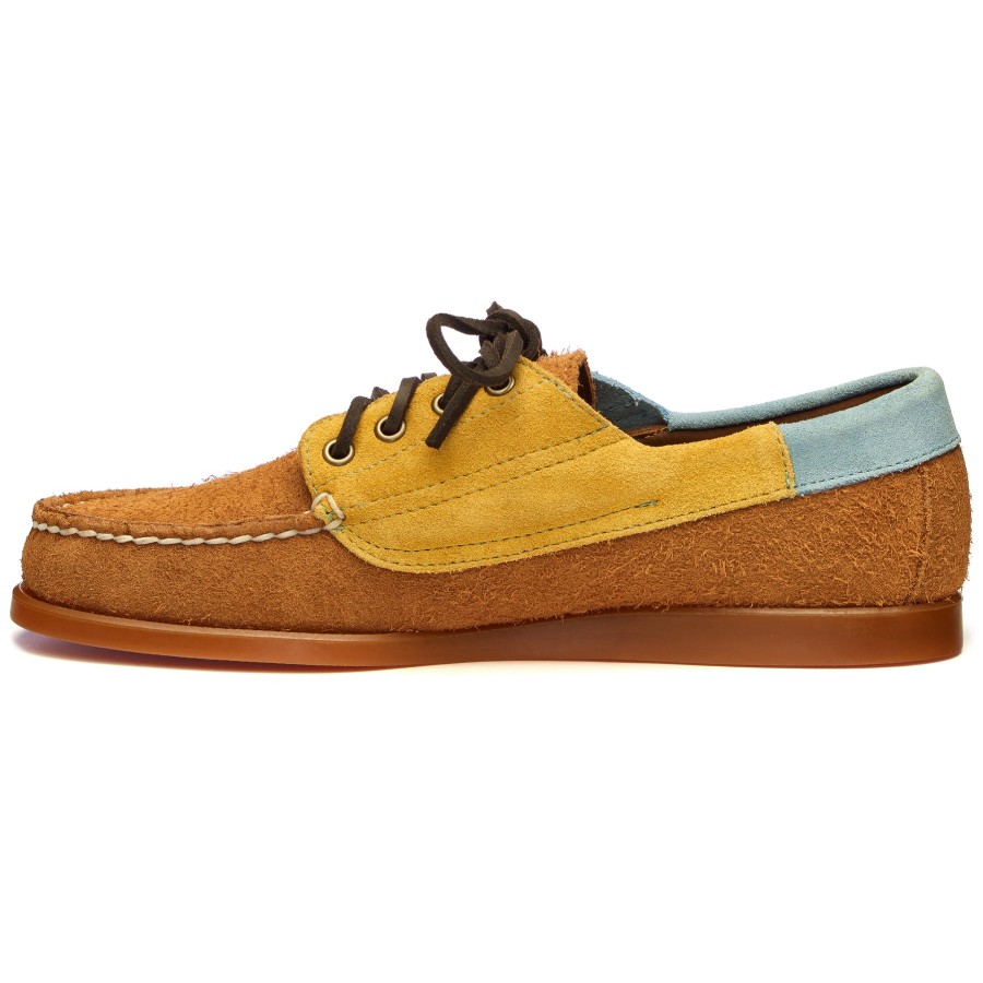 Men Sebago | Askook Jib - Tan & Light Blue & Mimosa