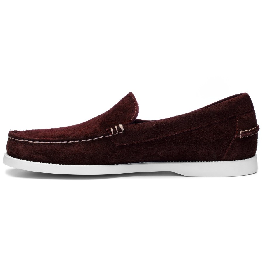 Men Sebago | Dan Boat Roughout - Bordeaux & Violet Burnished