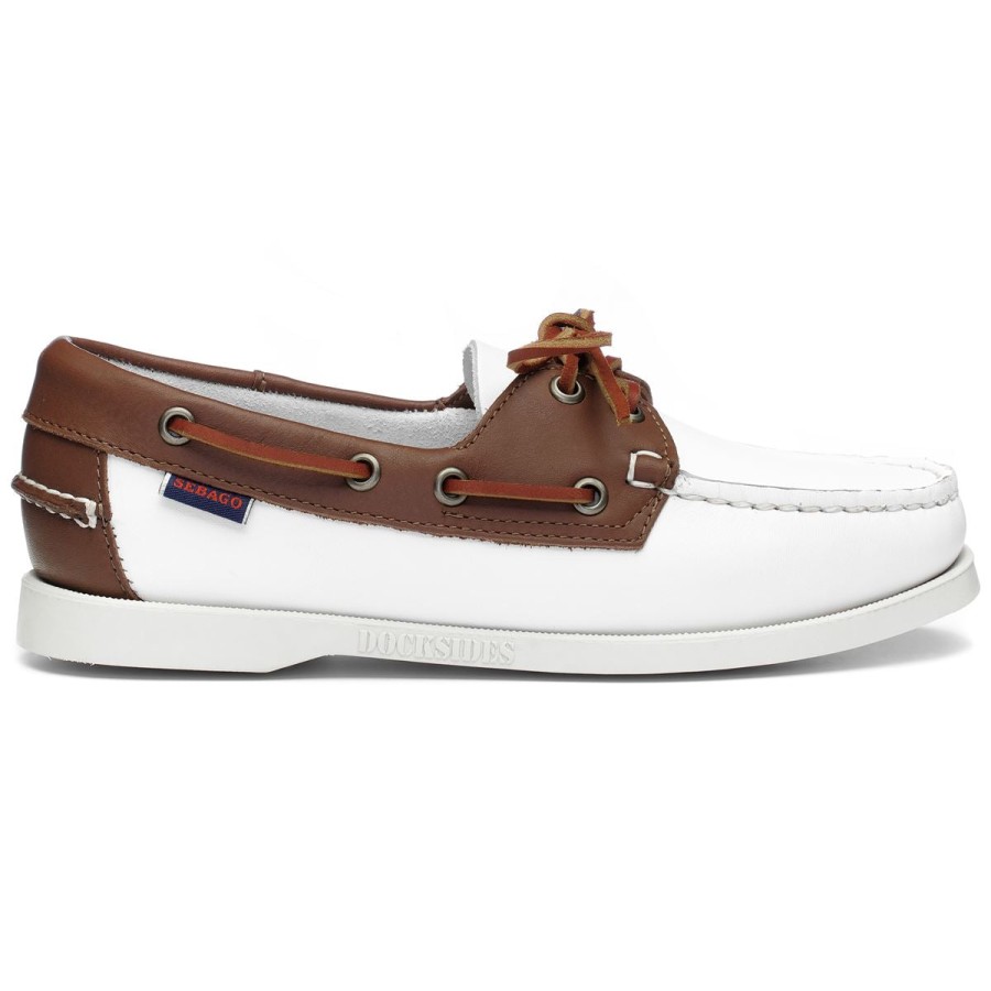 Women Sebago | Docksides Portland Woman - White & Brown