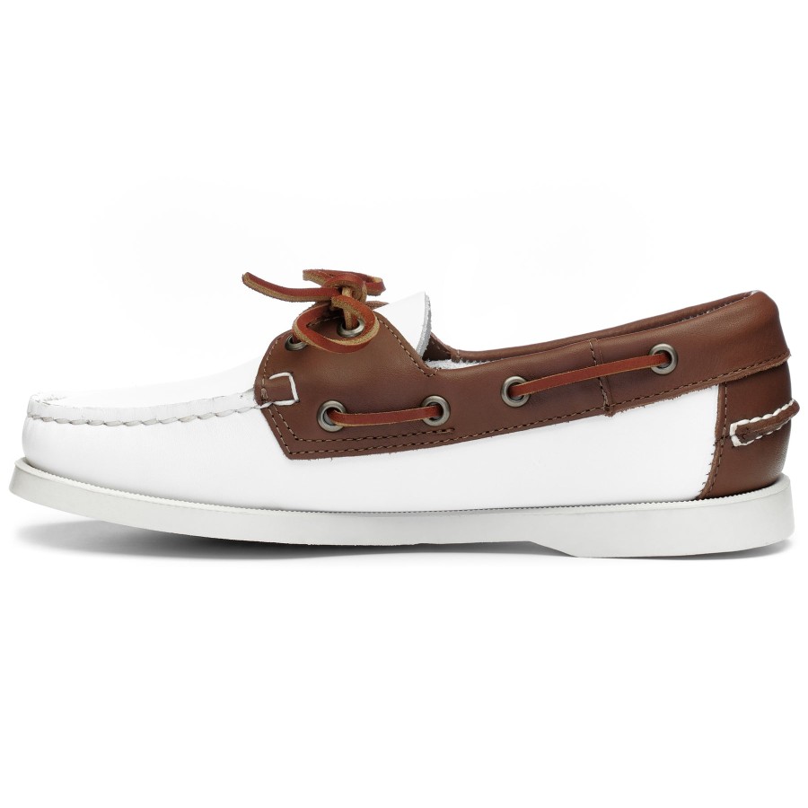 Women Sebago | Docksides Portland Woman - White & Brown