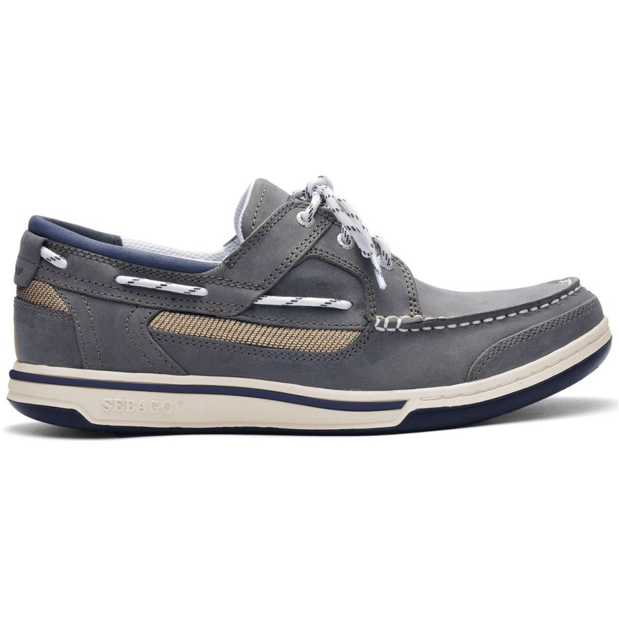 Men Sebago | Triton Three Eyelets Nubuck - Slate & Taupe