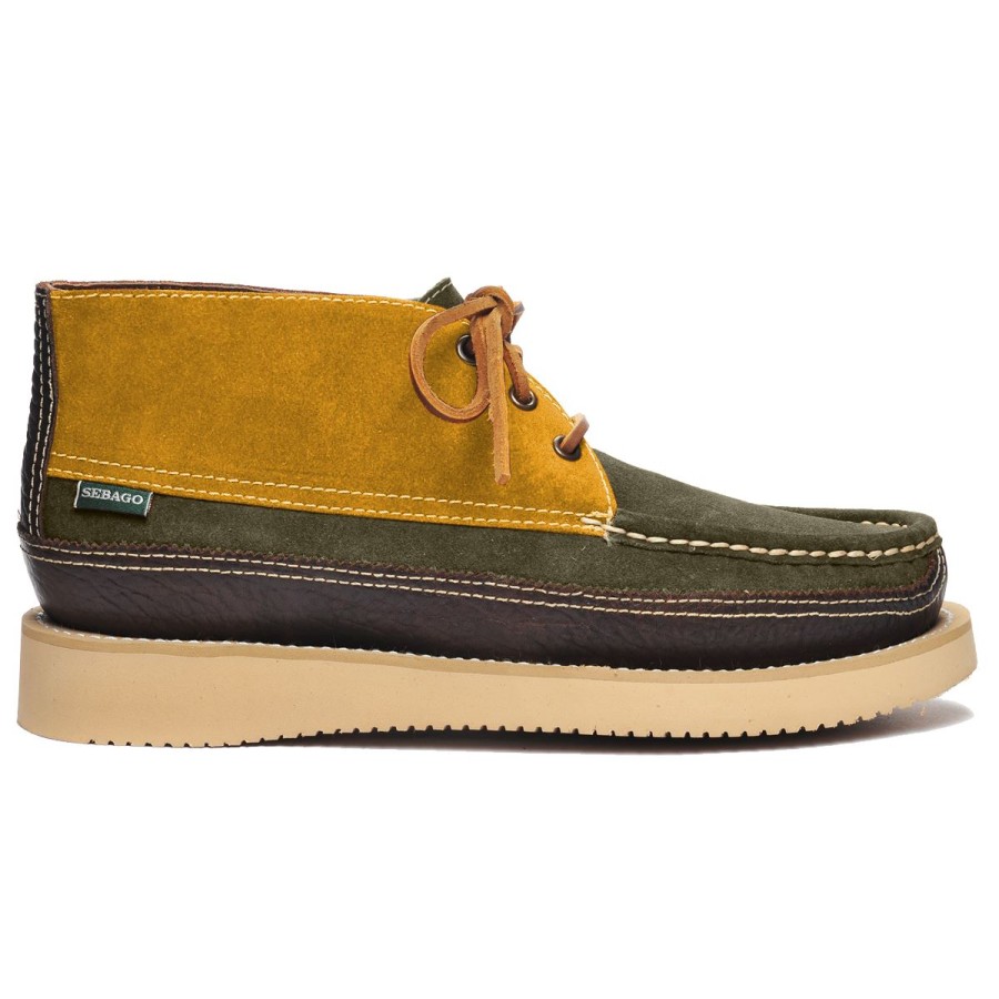 Men Sebago | Miwak Suede Canoe Moc - Cognac & Mustard & Dark Green & Dark Brown