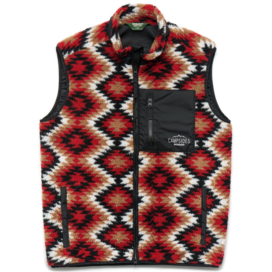 Apparel Sebago | Parsonsway Vest - Red & Black & White & Beige Navajo