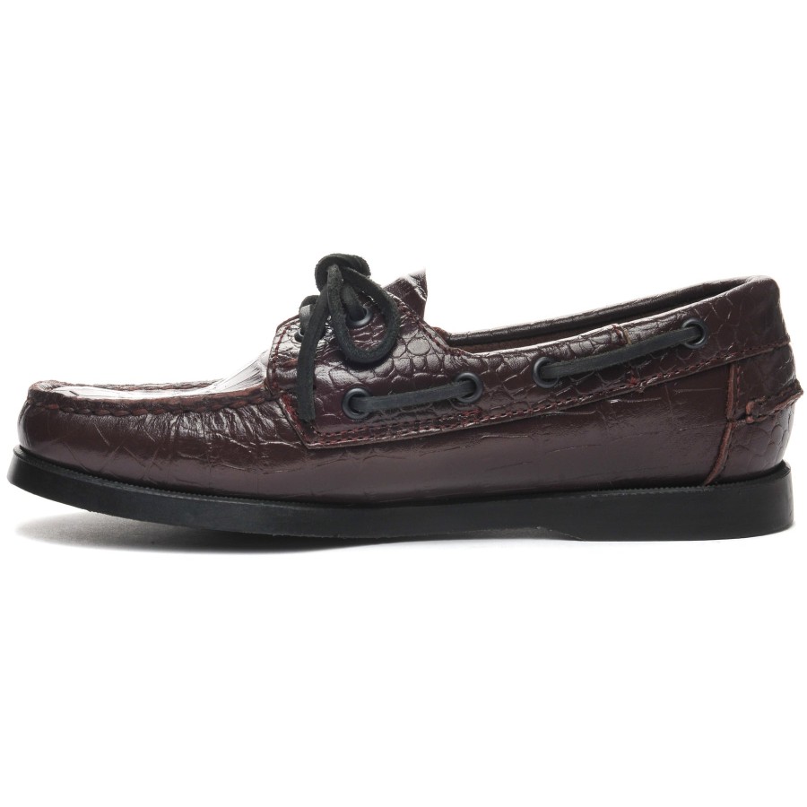 Women Sebago | Portland Exotic Woman - Croc Burgundy