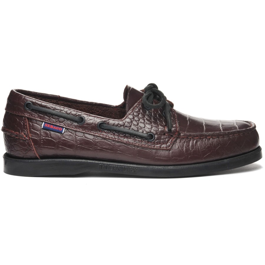 Men Sebago | Portland Exotic - Croc Burgundy