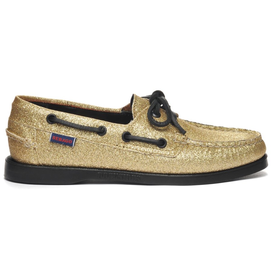 Men Sebago | Portland Glitter - Yellow Gold & Black