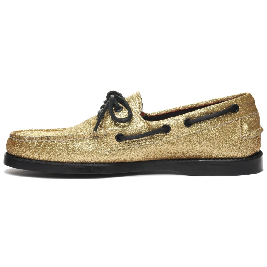 Men Sebago | Portland Glitter - Yellow Gold & Black