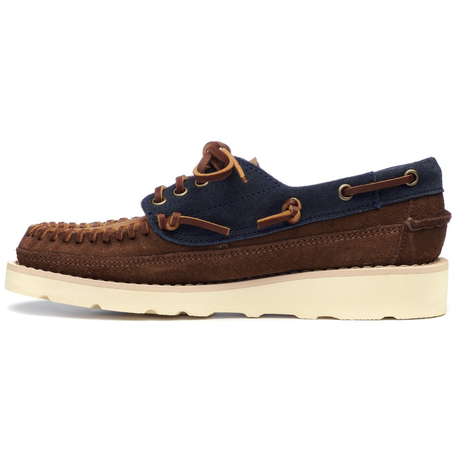 Women Sebago | Cayuga Woman - Navy Blue & Cognac & Dark Brown