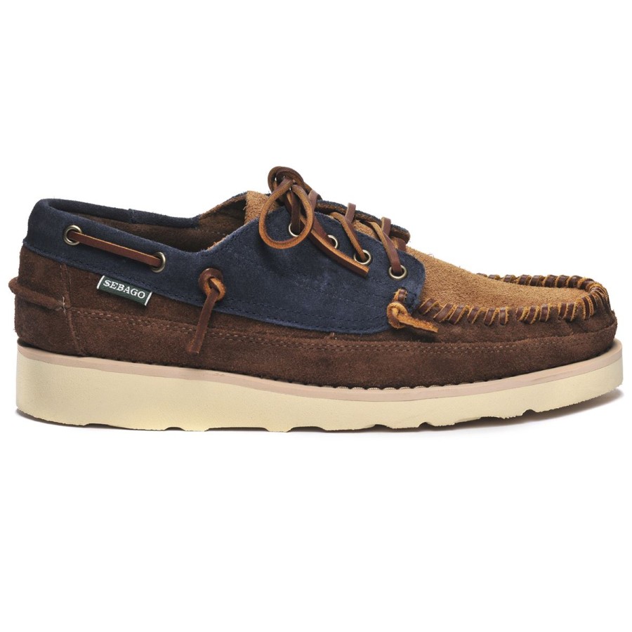 Men Sebago | Cayuga - Navy Blue & Cognac & Dark Brown