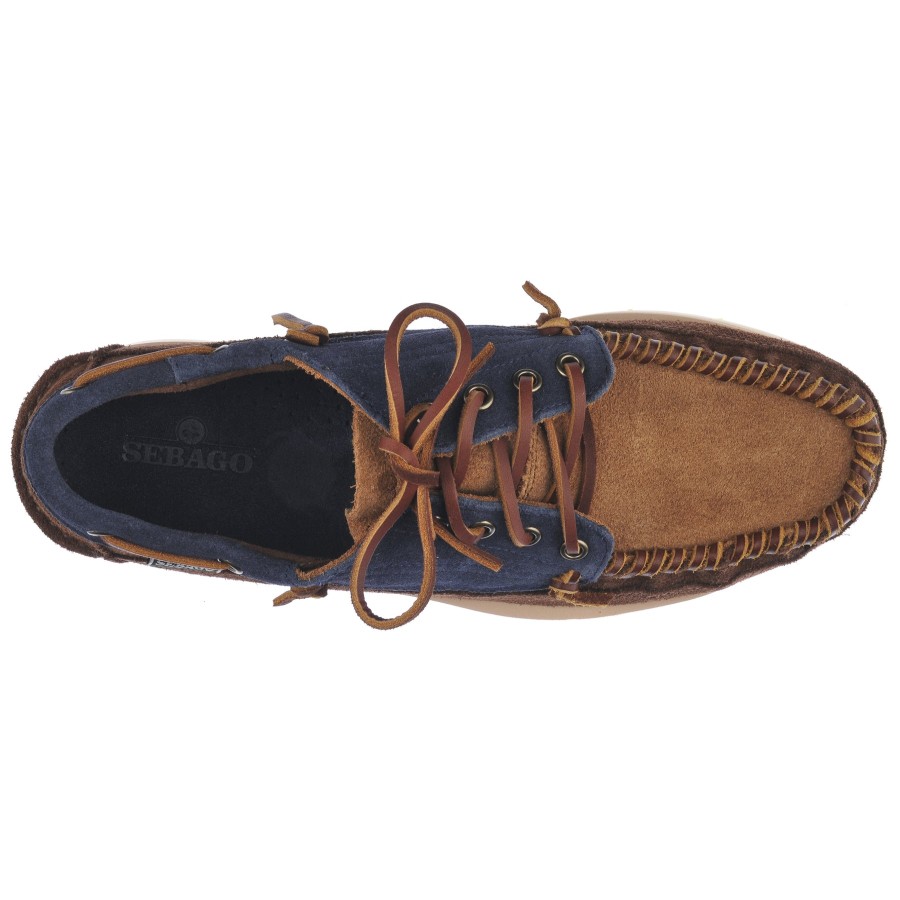 Men Sebago | Cayuga - Navy Blue & Cognac & Dark Brown