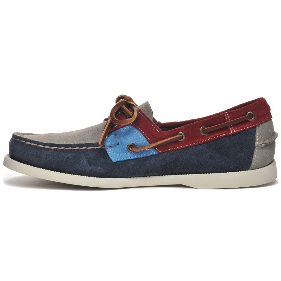 Men Sebago | Rossisland Jib - Blue Navy & Grey Tones & Red Dahlia & Crystal Seas