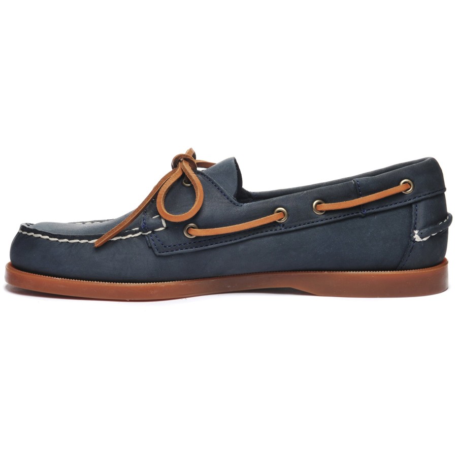 Men Sebago | Docksides Portland Crazy H - Navy Blue & Brown