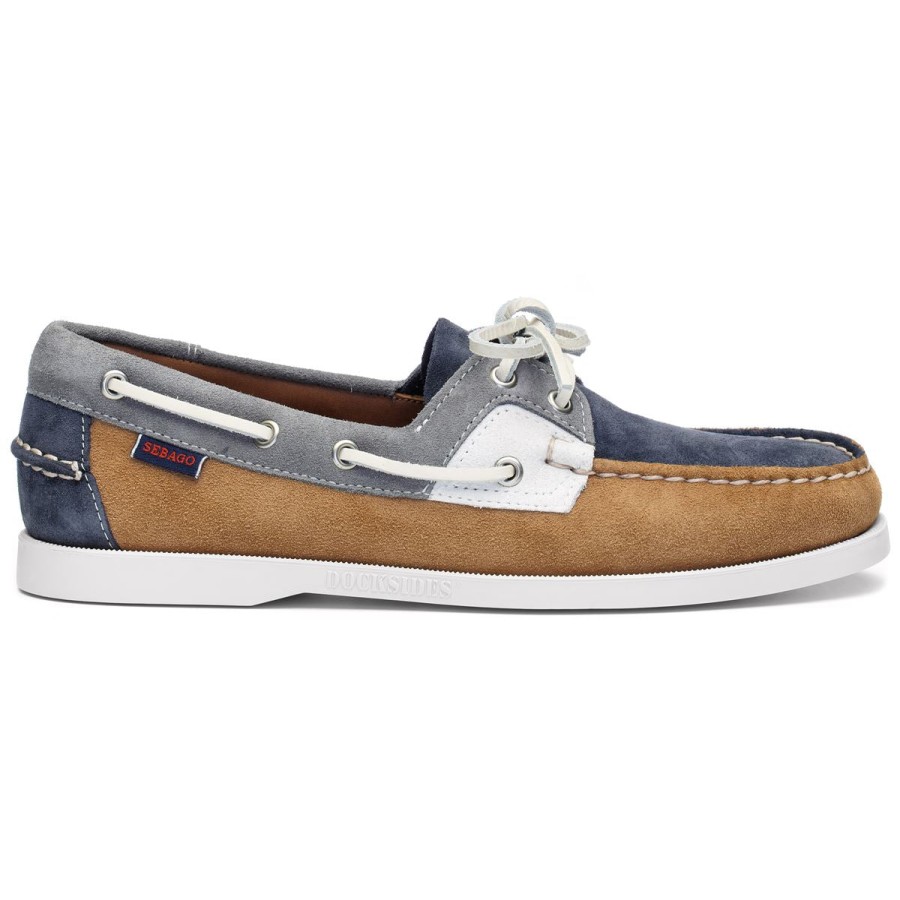 Men Sebago | Rossisland Jib - Cognac & Denim & Slate & White