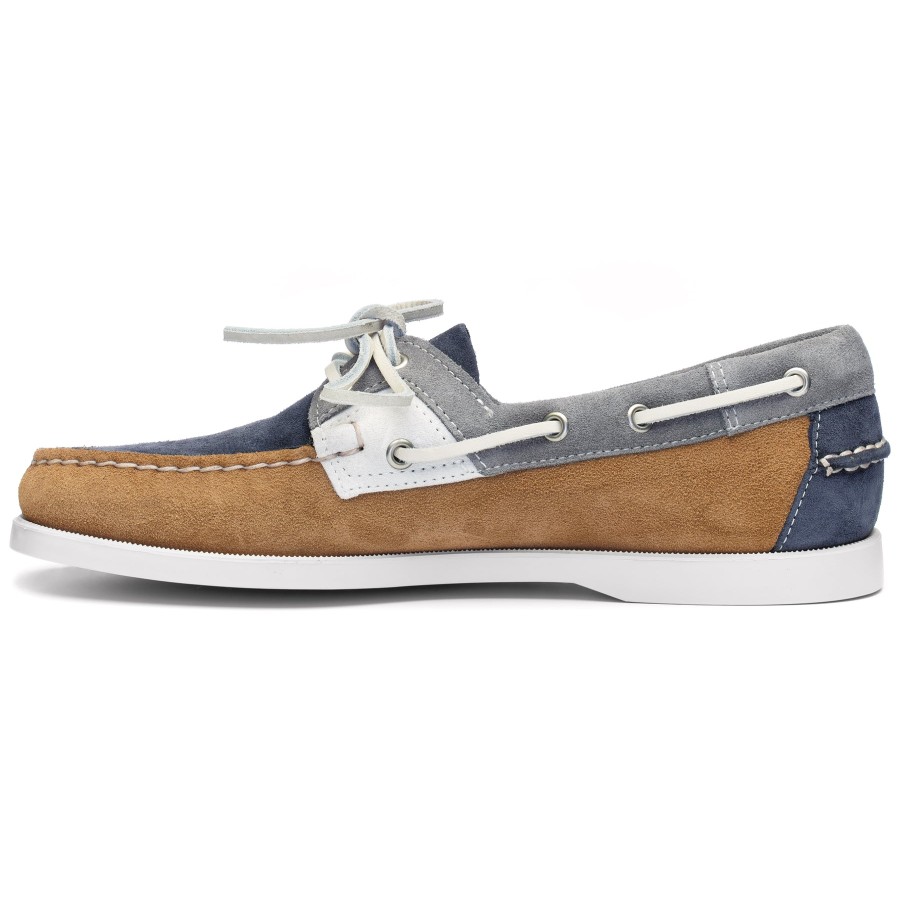 Men Sebago | Rossisland Jib - Cognac & Denim & Slate & White