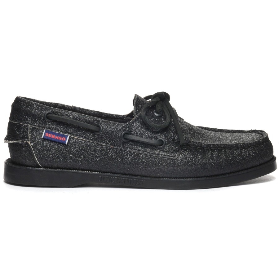 Women Sebago | Portland Glitter Woman - Black