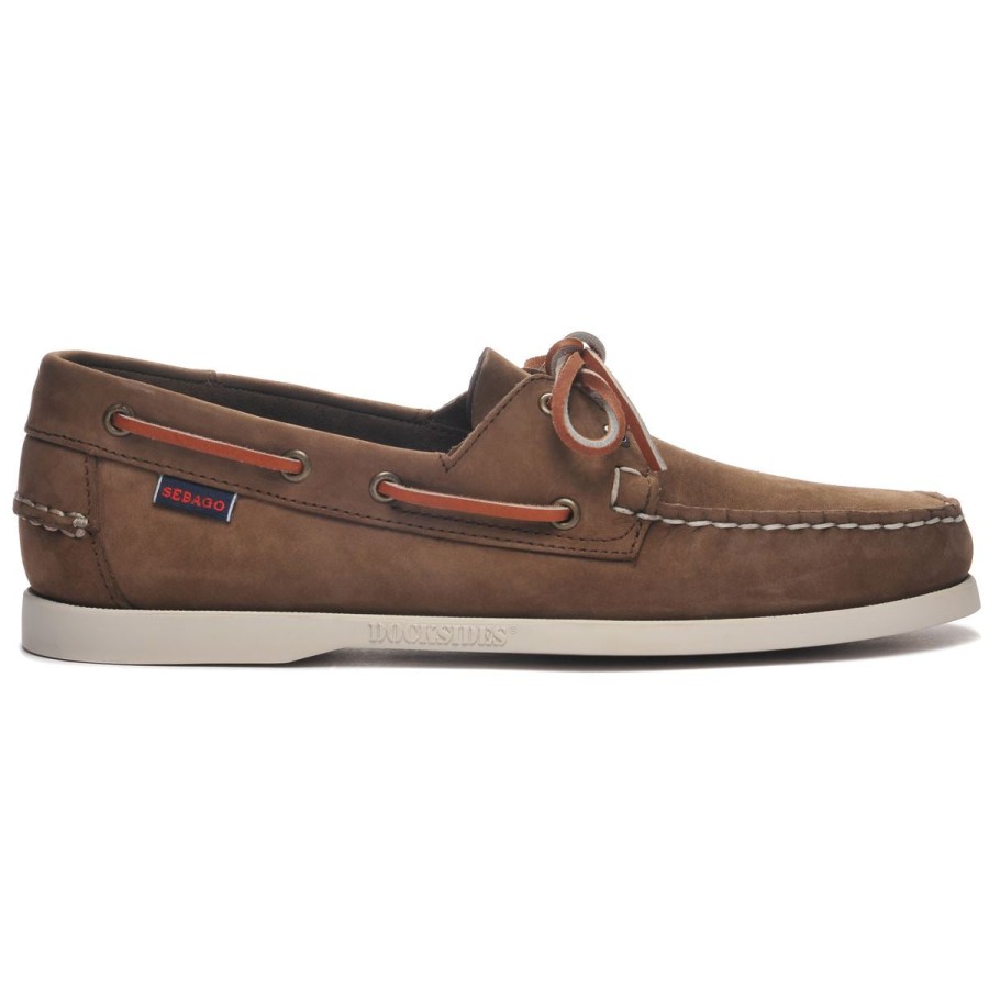 Men Sebago | Docksides Portland Nubuck - Dark Brown