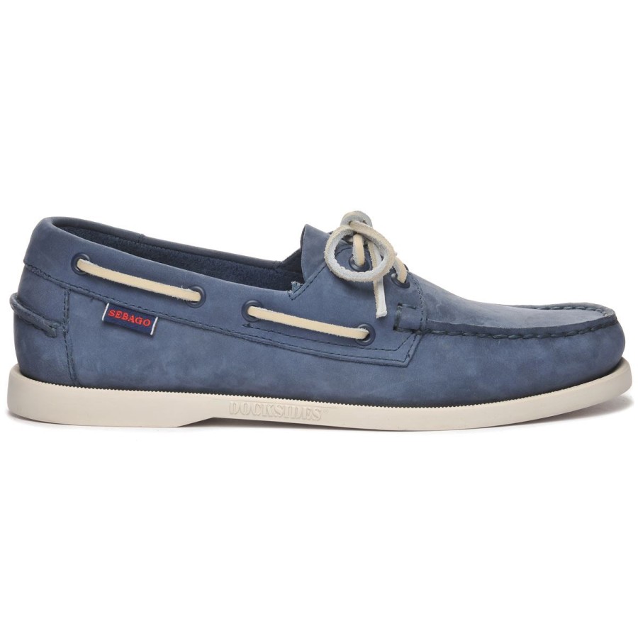 Men Sebago | Docksides Portland Nubuck - Navy Blue