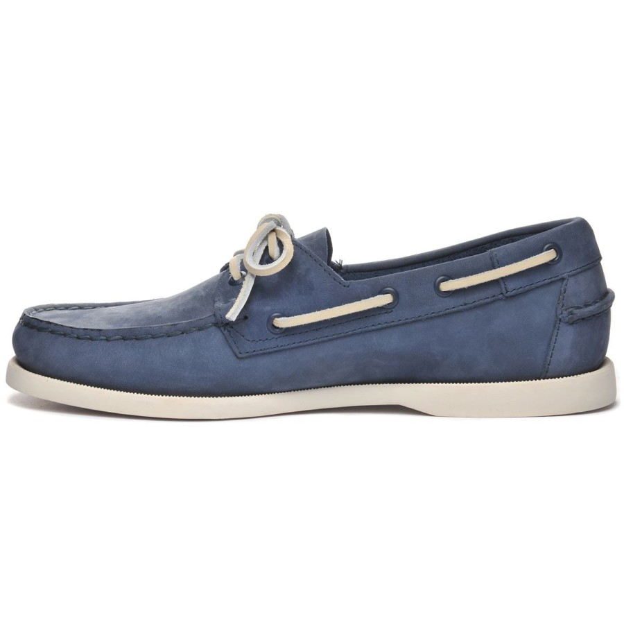 Men Sebago | Docksides Portland Nubuck - Navy Blue