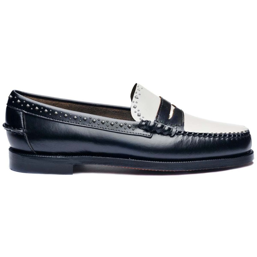 Women Sebago | Dan Studs Woman - Black & White